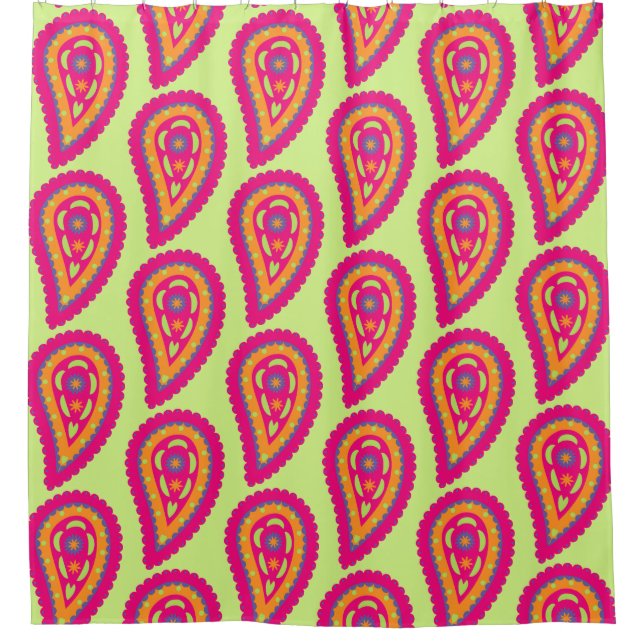 Colourful Paisley Shower Curtain (Front)