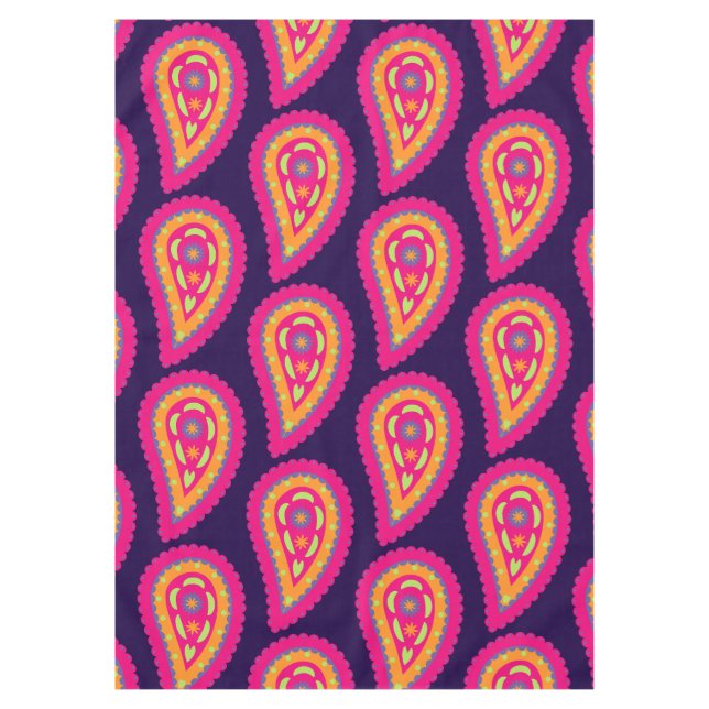 Colourful Paisley Tablecloth (Front)