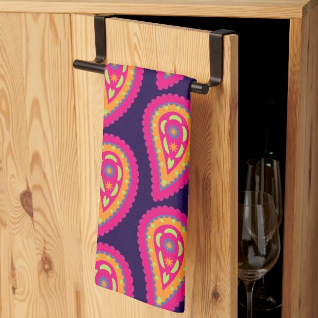 Colourful Paisley Tea Towel (Thirds Fold)