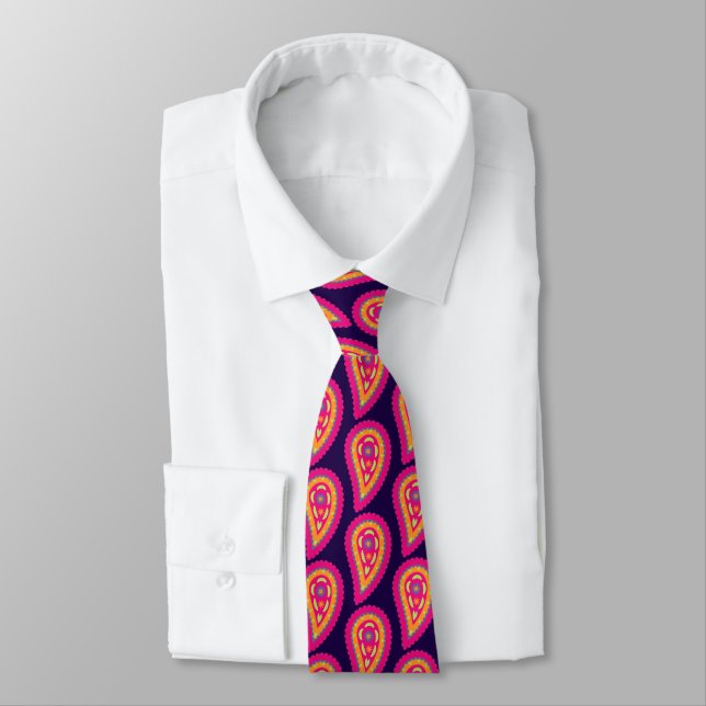 Colourful Paisley Tie (Tied)