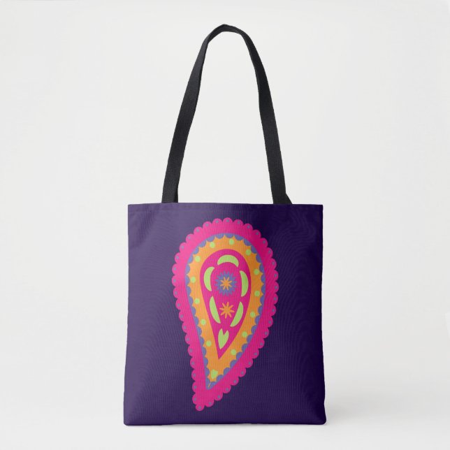 Colourful Paisley Tote Bag (Front)