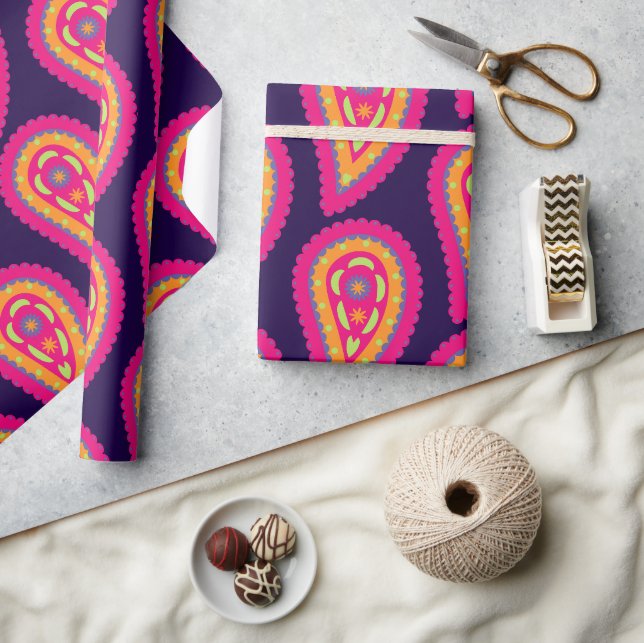 Colourful Paisley Wrapping Paper (Crafts)