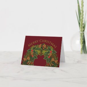 Colourful Paisley Wreath Christmas Card