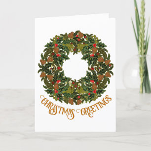 Colourful Paisley Wreath Christmas Card