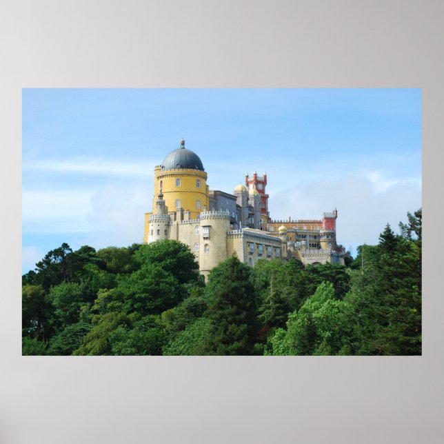 Colourful Palace of Pena landscape view in Sintra Poster (Front)