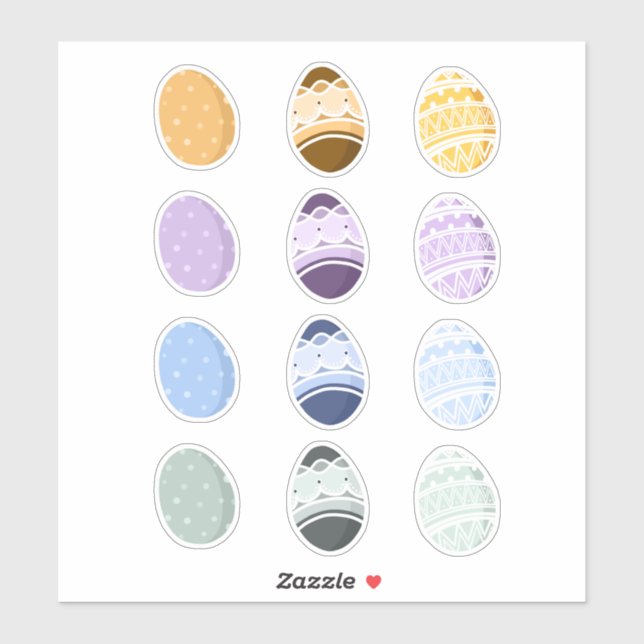 Colourful Pale Easter Eggs (Sheet)