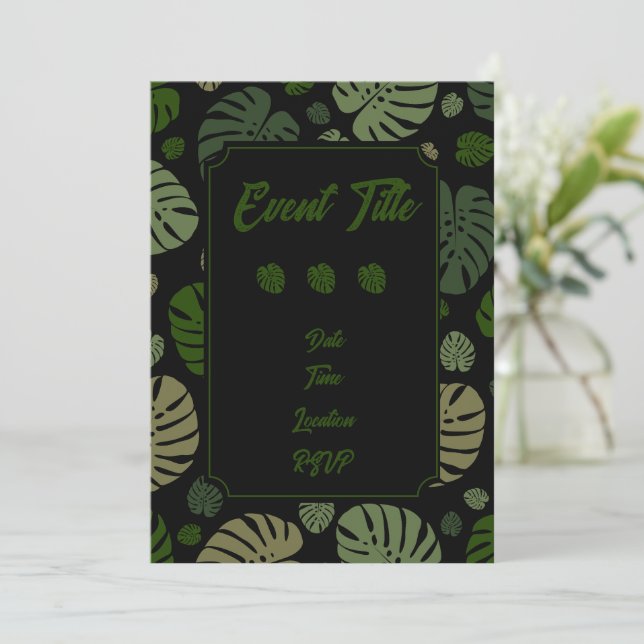 Colourful Palm Leaves Invitation (Standing Front)
