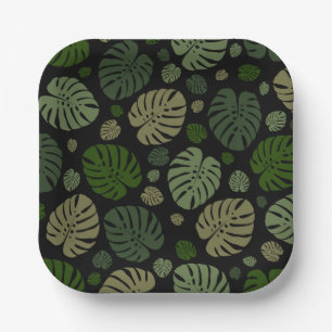 Colourful Palm Leaves Paper Plate