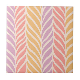 Colourful Palm Leaves Pattern Ceramic Tile