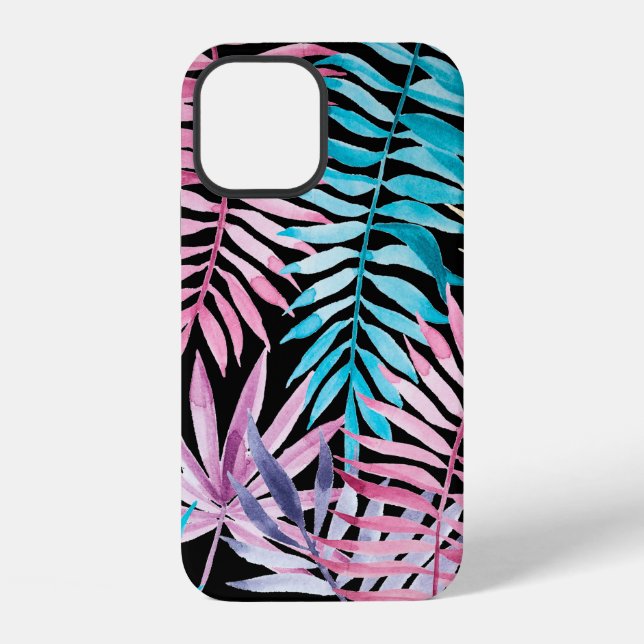 Colourful palm leaves pattern iPhone case (Back)