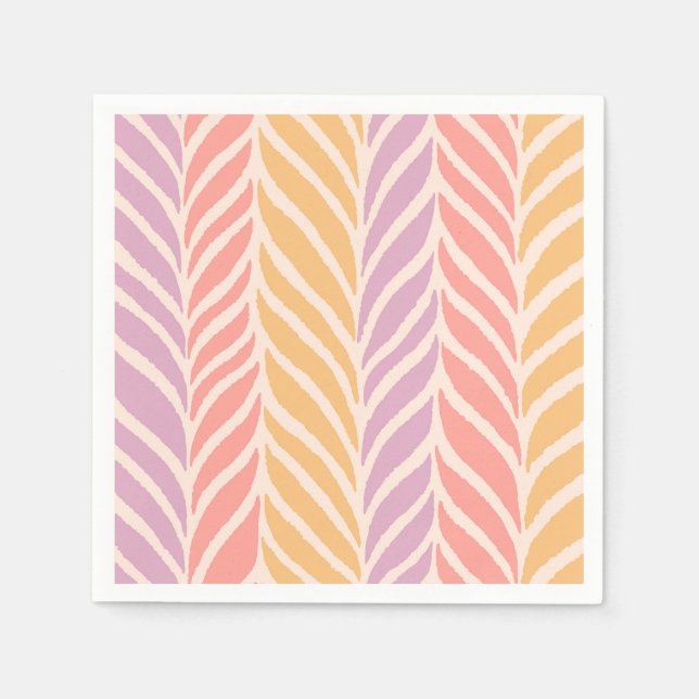 Colourful Palm Leaves Pattern Napkin (Front)