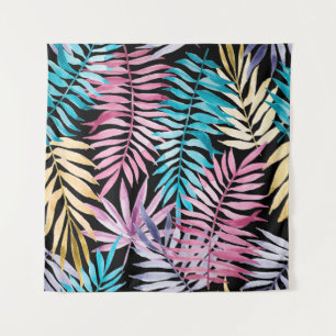 Colourful palm leaves pattern tapestry