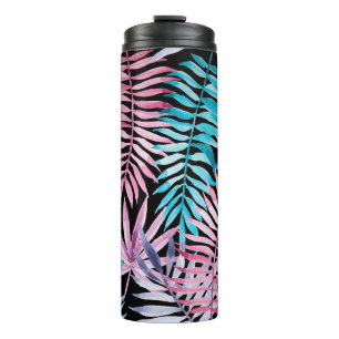 Colourful palm leaves pattern thermal tumbler
