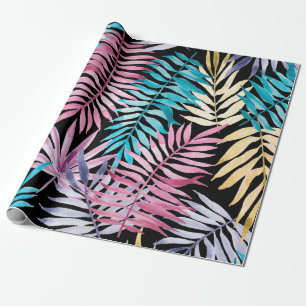Colourful palm leaves pattern wrapping paper