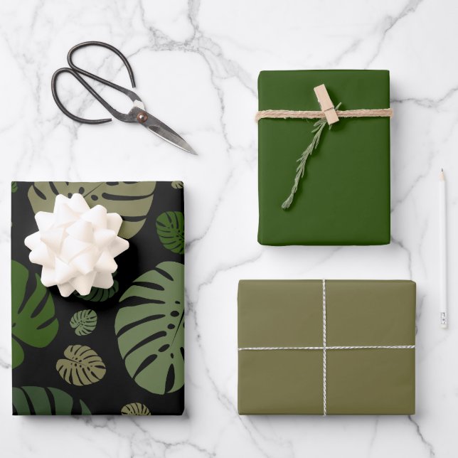 Colourful Palm Leaves Wrapping Paper Sheet (Front)