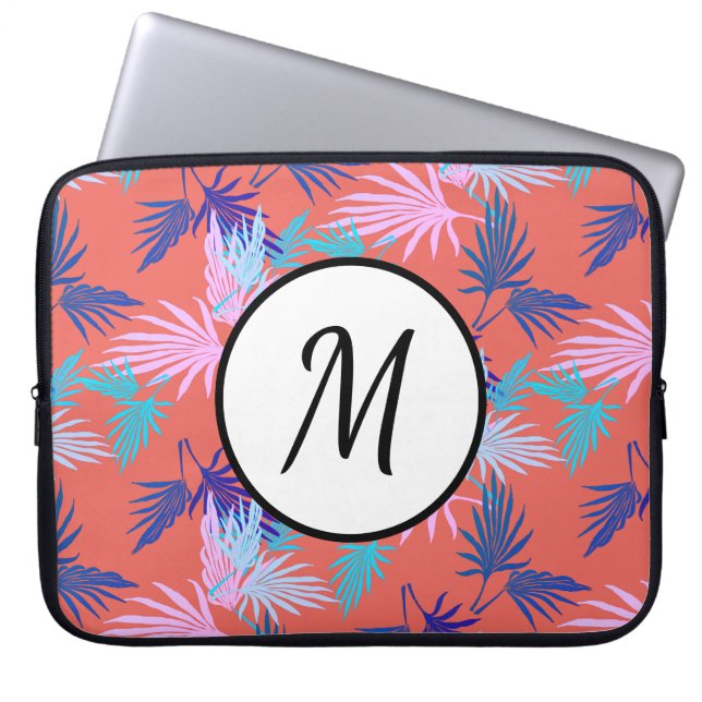 Colourful Palm Tree Leaves Computer Laptop Sleeve (Front)