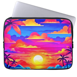 Colourful Palm Tree Sunset Laptop Sleeve