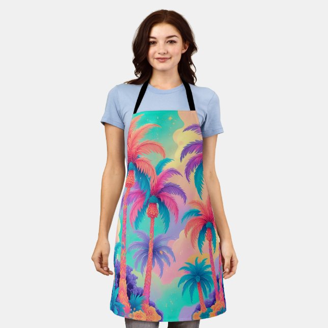 Colourful Palm trees Apron (Worn)
