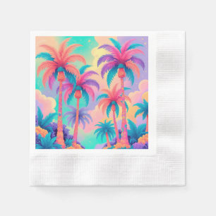 Colourful Palm trees Napkin