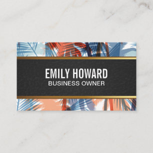 Colourful Palm Trees Pattern   Natural Business Card