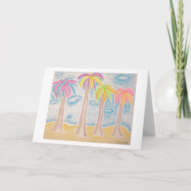 Colourful Palms-greeting card (Front)
