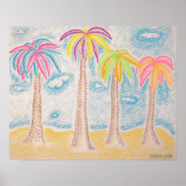 Colourful Palms-Print Poster (Front)