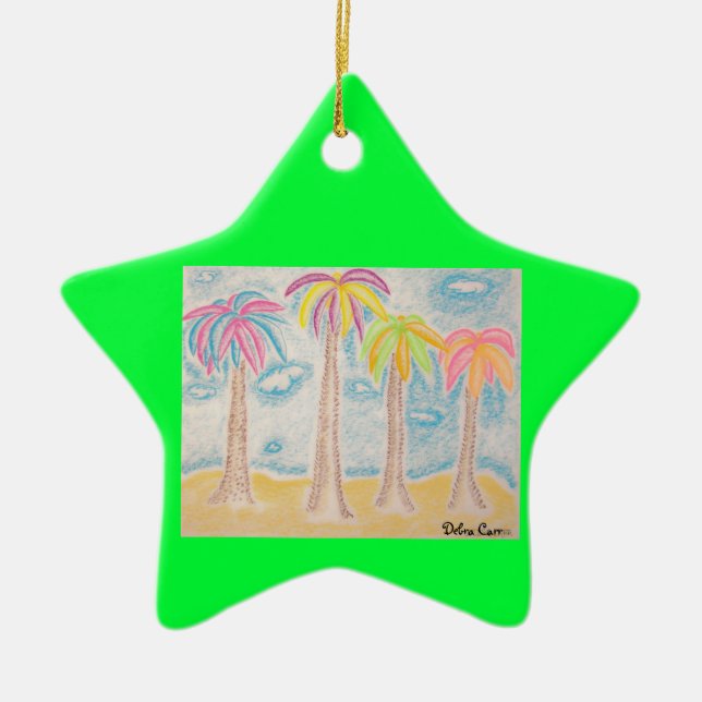 Colourful Palms-star ornament (Front)