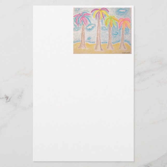 Colourful Palms-stationery Stationery (Front)