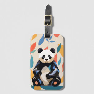 Colourful Panda Bear Matisse Inspired Luggage Tag
