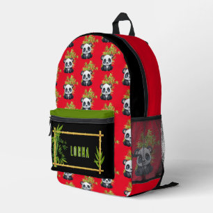 Colourful Panda Personalised Backpack