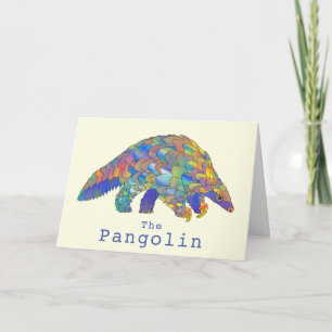 Colourful Pangolin Endangered Animal Art Activism  Card