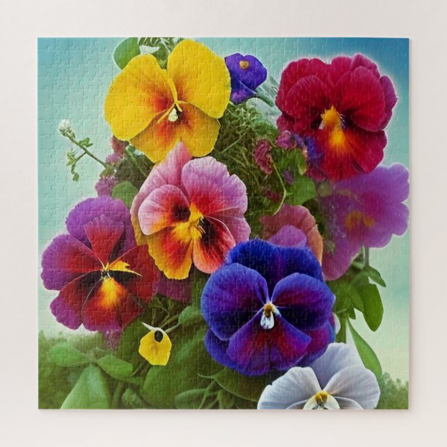Colourful Pansies -AI ART Jigsaw Puzzle (Vertical)