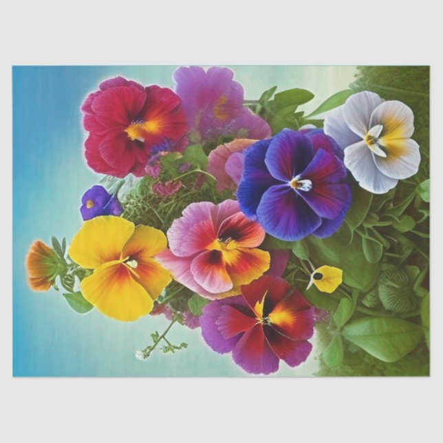 Colourful Pansies -AI ART Tissue Paper (Front)