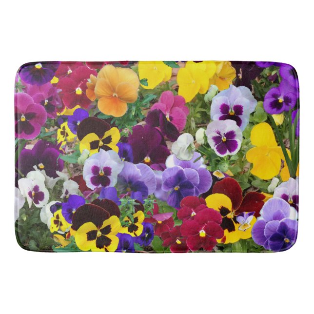 colourful pansies bath mat 26 (Front)