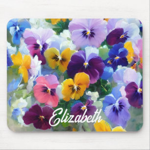 Colourful Pansies Mouse Pad
