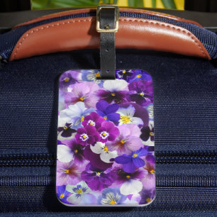 Colourful Pansies, Pretty Flowers, Luggage Tag