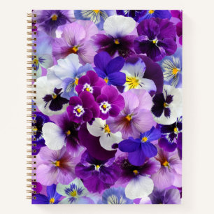 Colourful Pansies, Pretty Flowers, Notebook