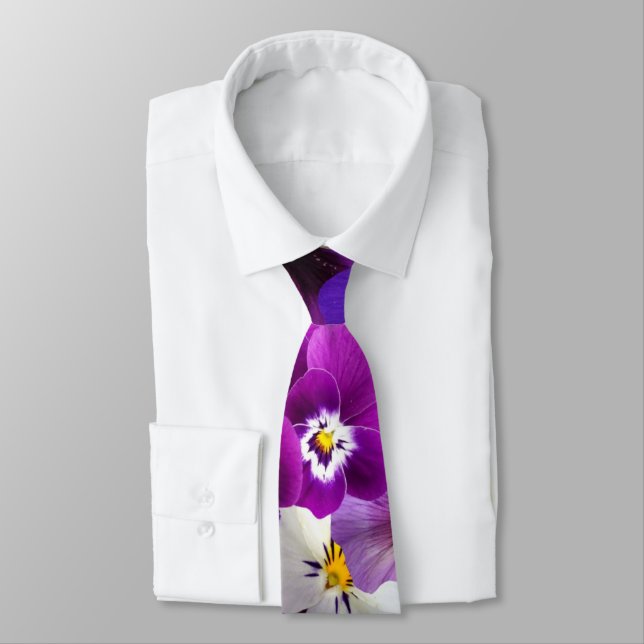 Colourful Pansies, Pretty Flowers, Tie (Tied)