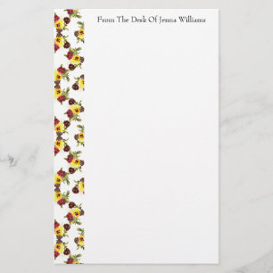 Colourful Pansy Pattern Stationery