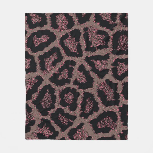 Colourful Panther Textures Seamless Pattern Fleece Blanket (Front)