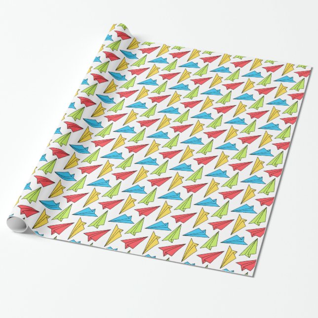 Colourful Paper Aeroplanes Pattern (Unrolled)