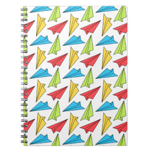 Colourful Paper Aeroplanes Pattern Notebook