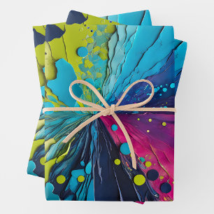 Colourful Paper Collage Art Wrapping Paper Sheets