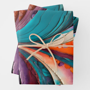 Colourful Paper Collage Art Wrapping Paper Sheets