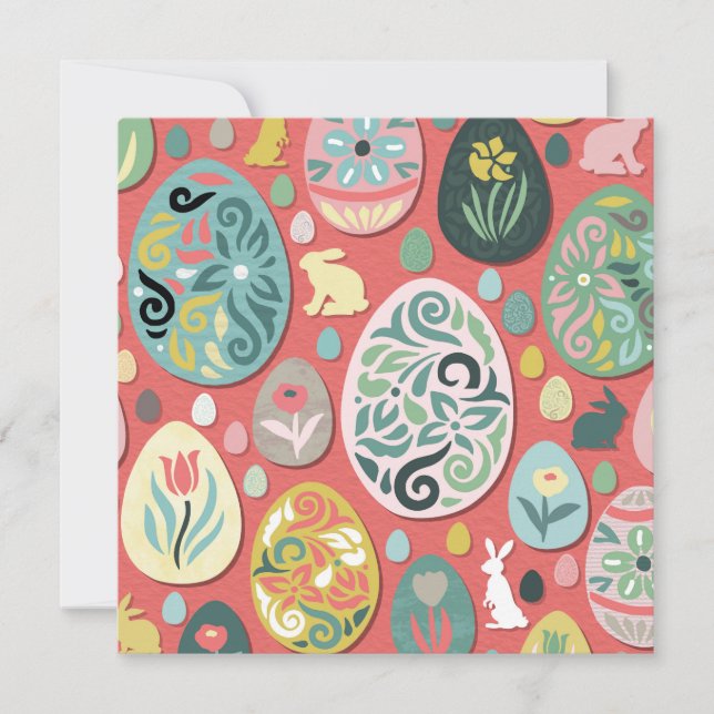 Colourful paper easter eggs card (Front)