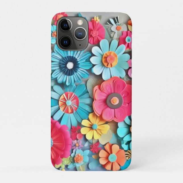 Colourful Paper Floral Art Case-Mate iPhone Case (Back)