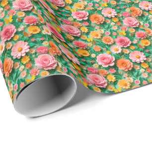 Colourful Paper Flowers and Butterflies