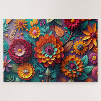 Colourful Paper Flowers Jigsaw Puzzle
