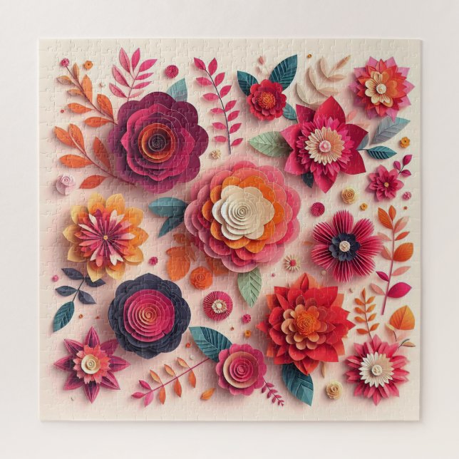 Colourful Paper Flowers Jigsaw Puzzle (Vertical)