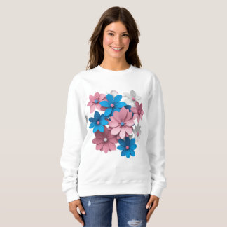 colourful paper flowers sweatshirt